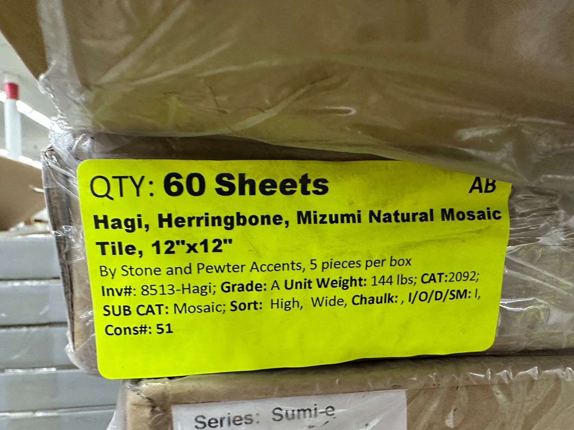 Hagi Herringbone Mizumi Natural Mosaic Tile 12x12