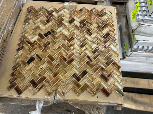 Hagi Herringbone Mizumi Natural Mosaic Tile 12x12